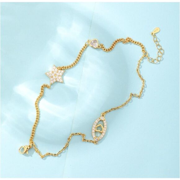 30th Birthday Double Strand Gold & Rhinestone Bracelet w/ Gift Box & Phrase - Picture 3 of 7